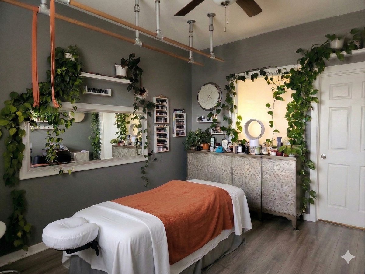 The treatment room Michael built at Jaece at Canyon Gate.